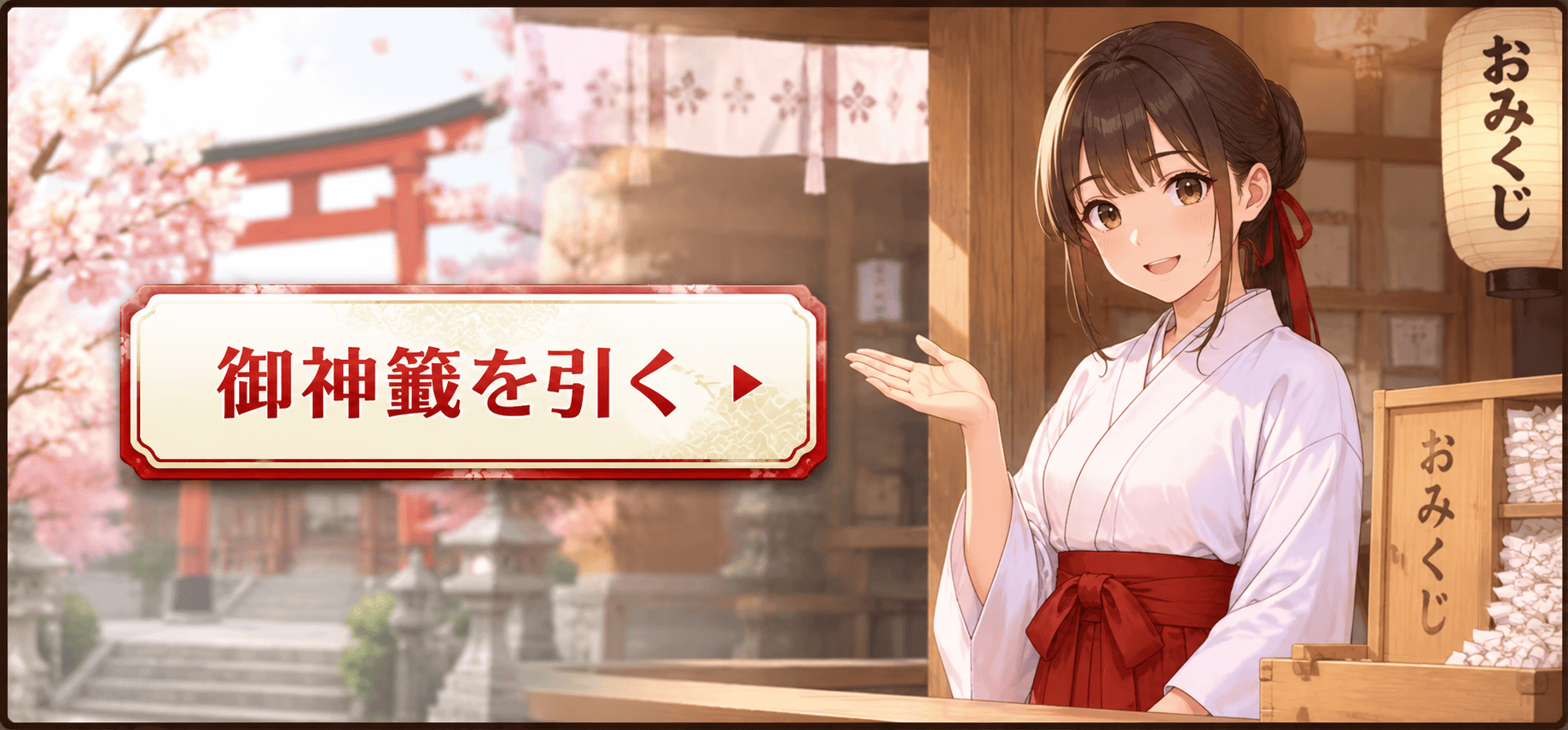 御神籤を引く
